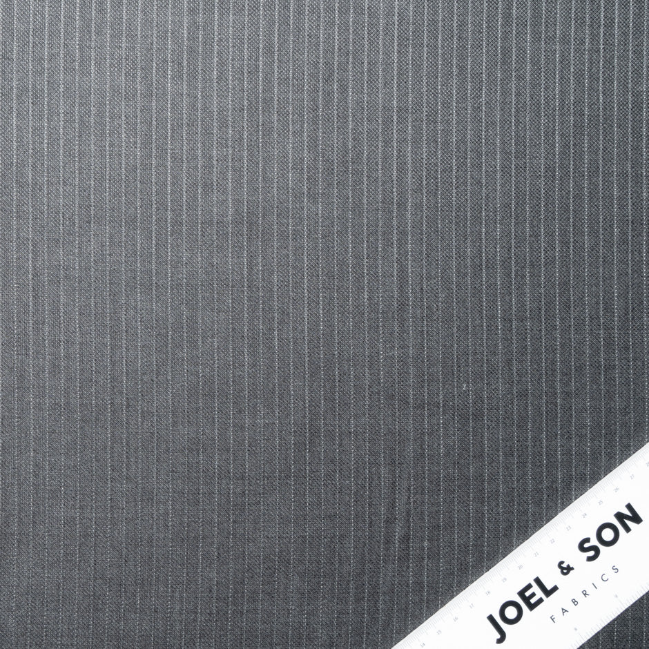 Grey Pinstriped Super 110s Pure Wool