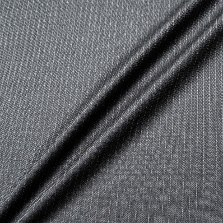 Grey Pinstriped Super 110s Pure Wool