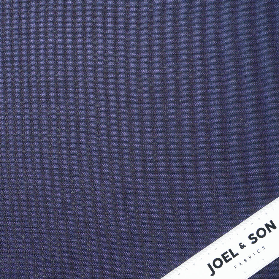 French Blue Woven Textured Pure Wool
