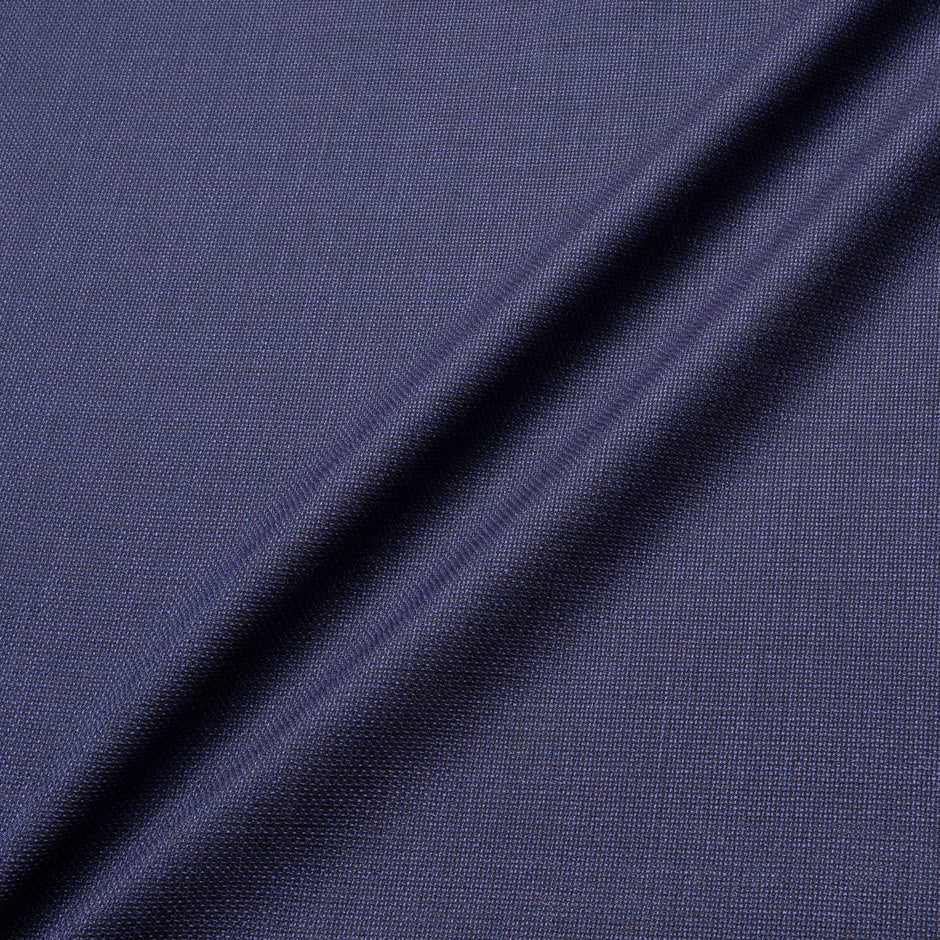 French Blue Woven Textured Pure Wool