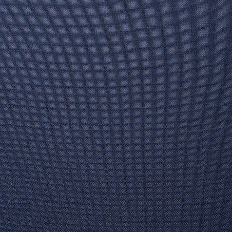 Rich Navy Blue Woven Textured Pure Wool