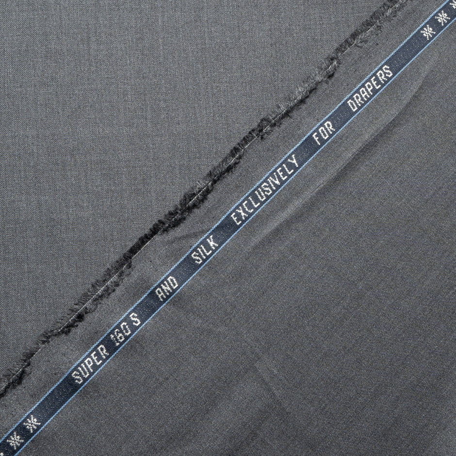 Charcoal Grey Silk & Wool Super 160s Suiting