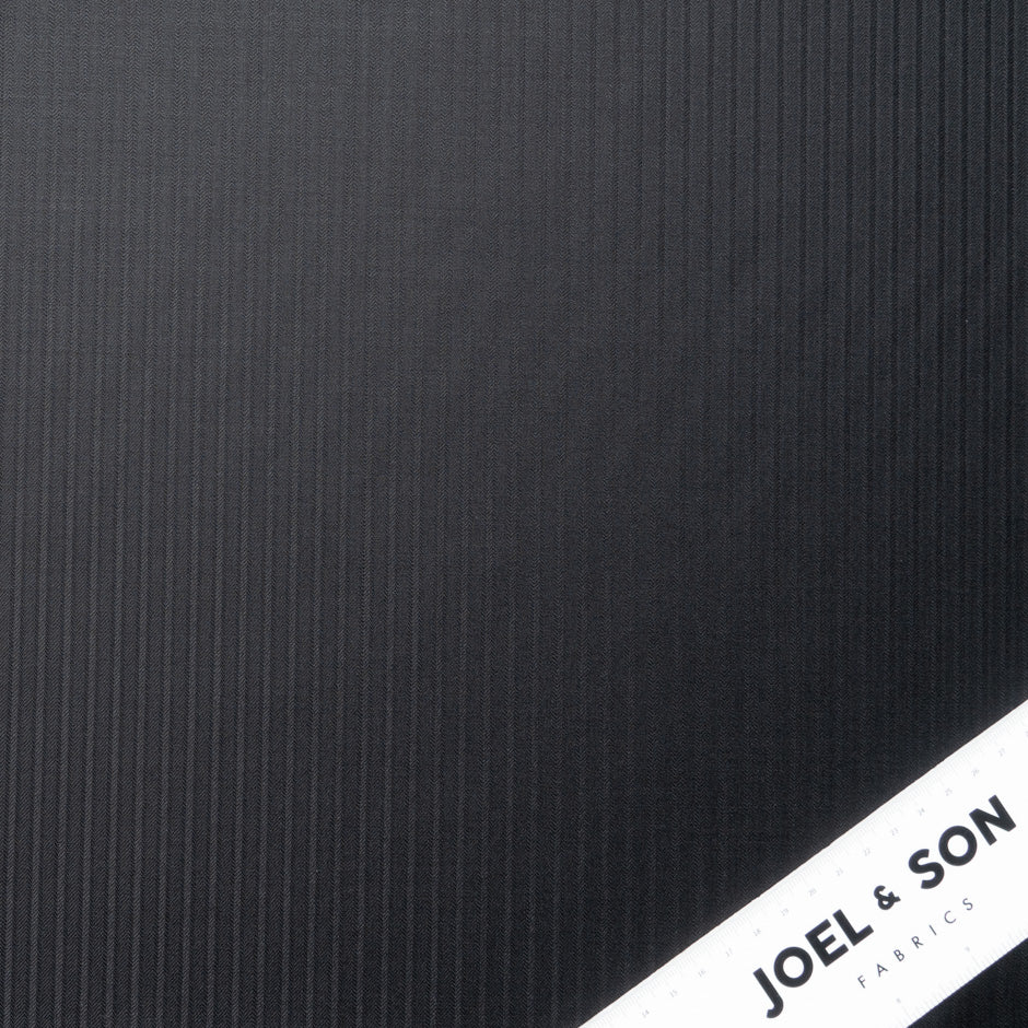 Black Superfine Jacquard Pure Wool Suiting