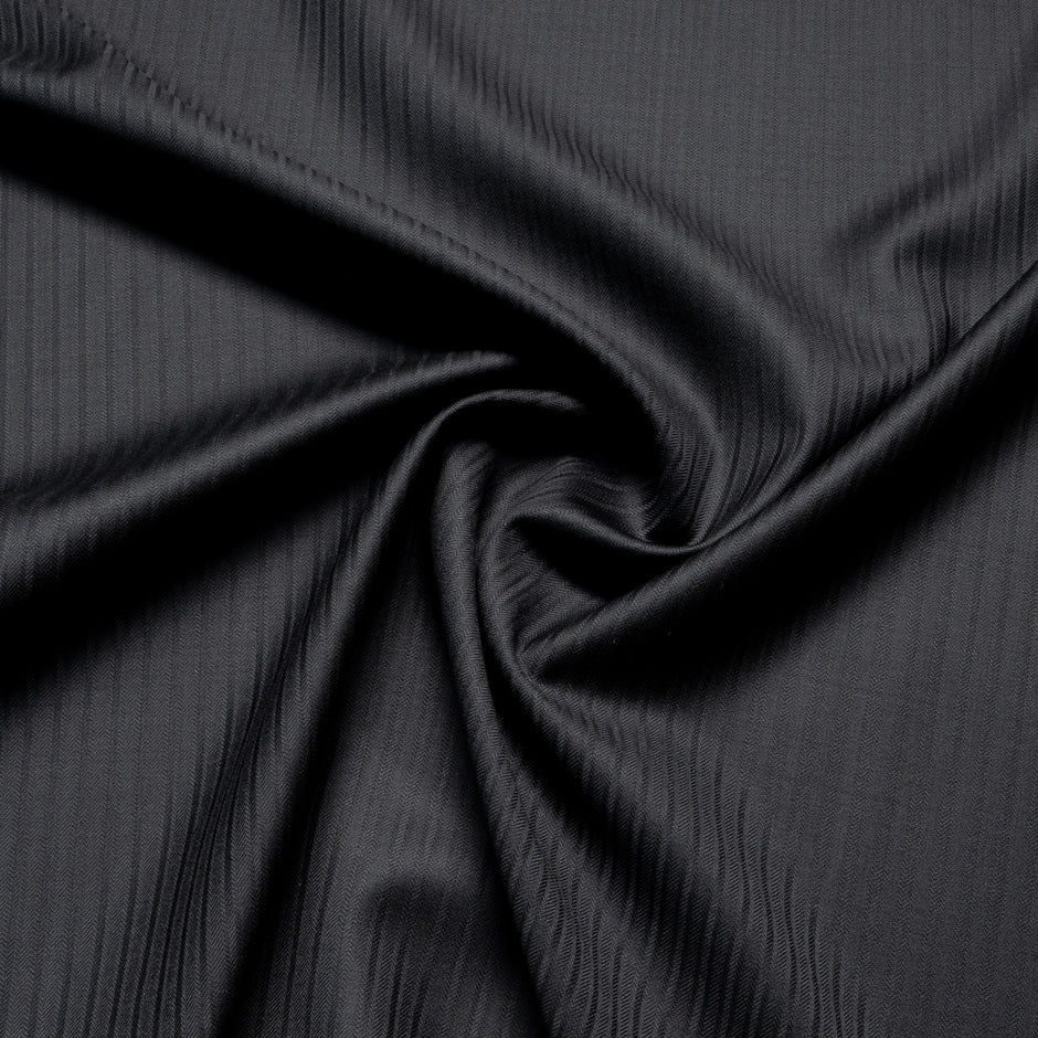 Black Superfine Jacquard Pure Wool Suiting