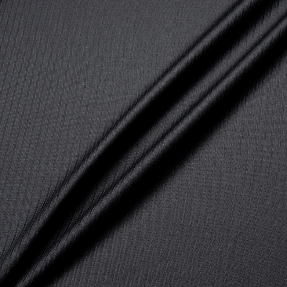 Black Superfine Jacquard Pure Wool Suiting