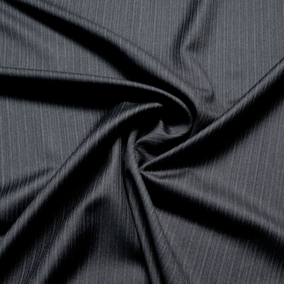 Grey Pinstriped Super 150s Pure Wool Suiting