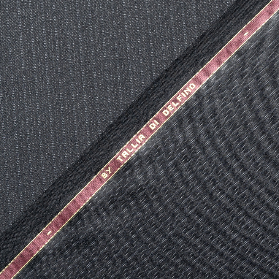 Grey Pinstriped Super 150s Pure Wool Suiting