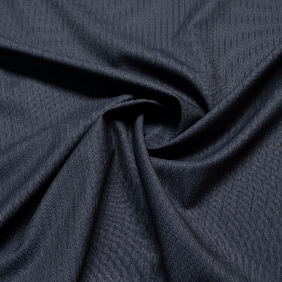 Dark Blue Super 180s Jacquard Wool Suiting