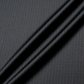Blue & Orange Pinstriped Grey Pure Wool Suiting