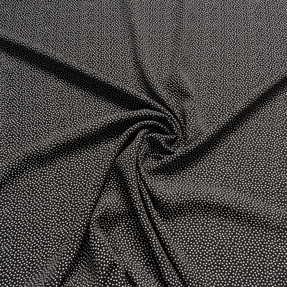 White Spotted Black Microfibre