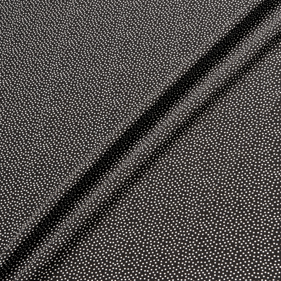White Spotted Black Microfibre