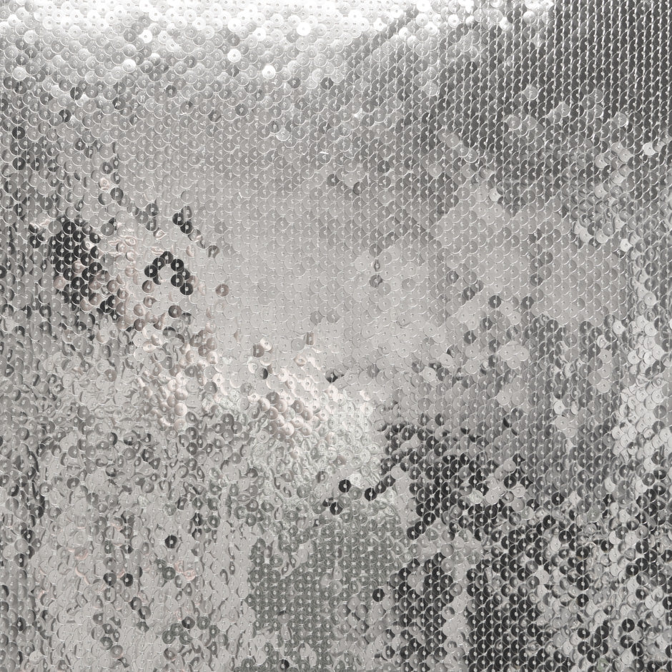 Silver Sequinned Grey Tulle