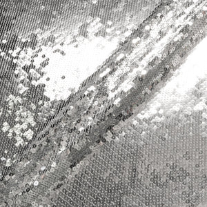 Silver Sequinned Grey Tulle