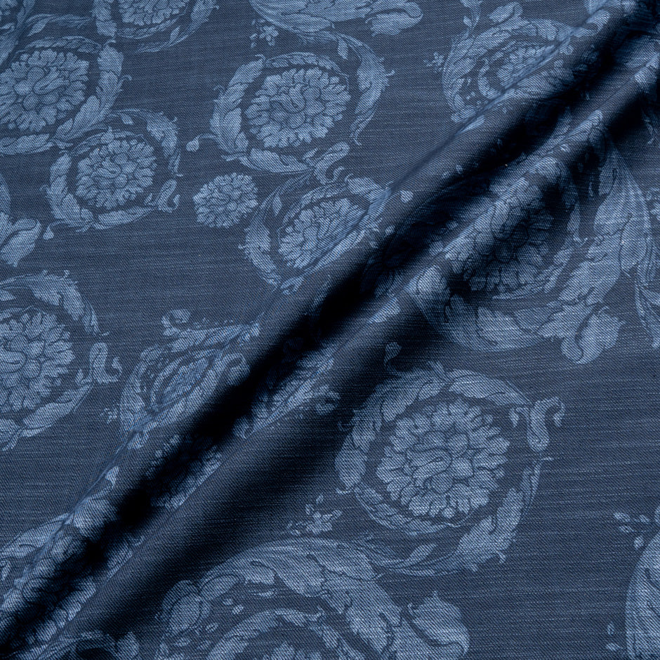 Floral Printed Stretch Cotton Denim