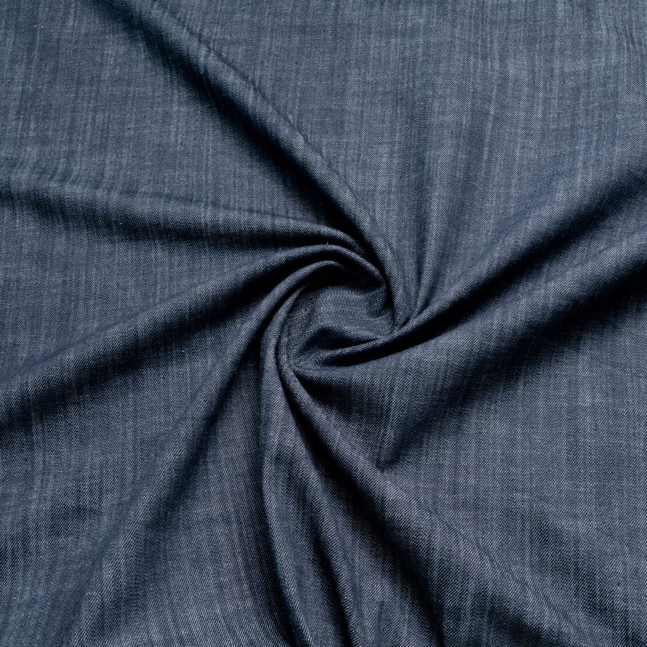 'Swirl' Printed Stretch Cotton Denim