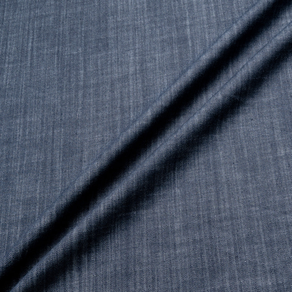 Floral Printed Dark Blue Stretch Cotton Denim