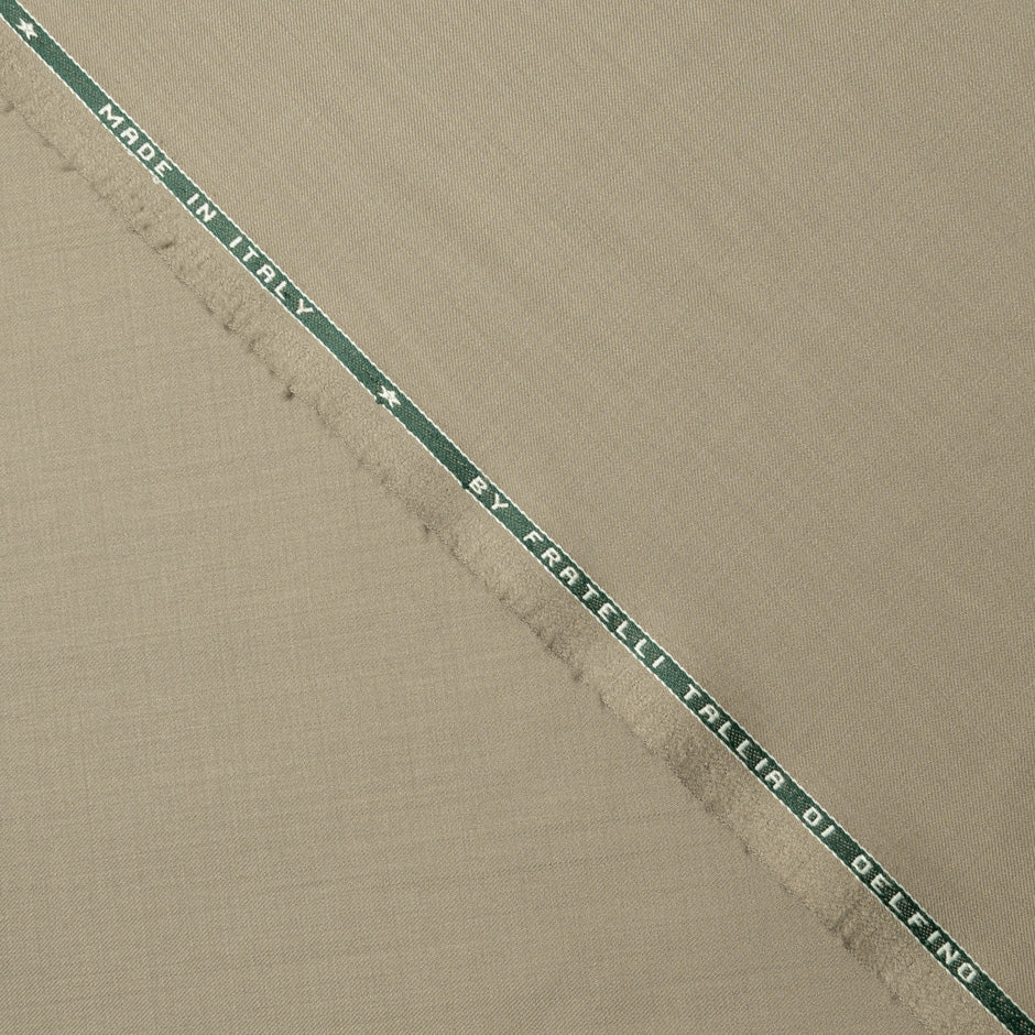 Beige Double Twist 17 Micron Wool Suiting