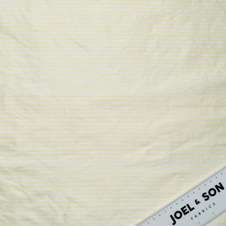 Yellow & White Striped Silk Shantung