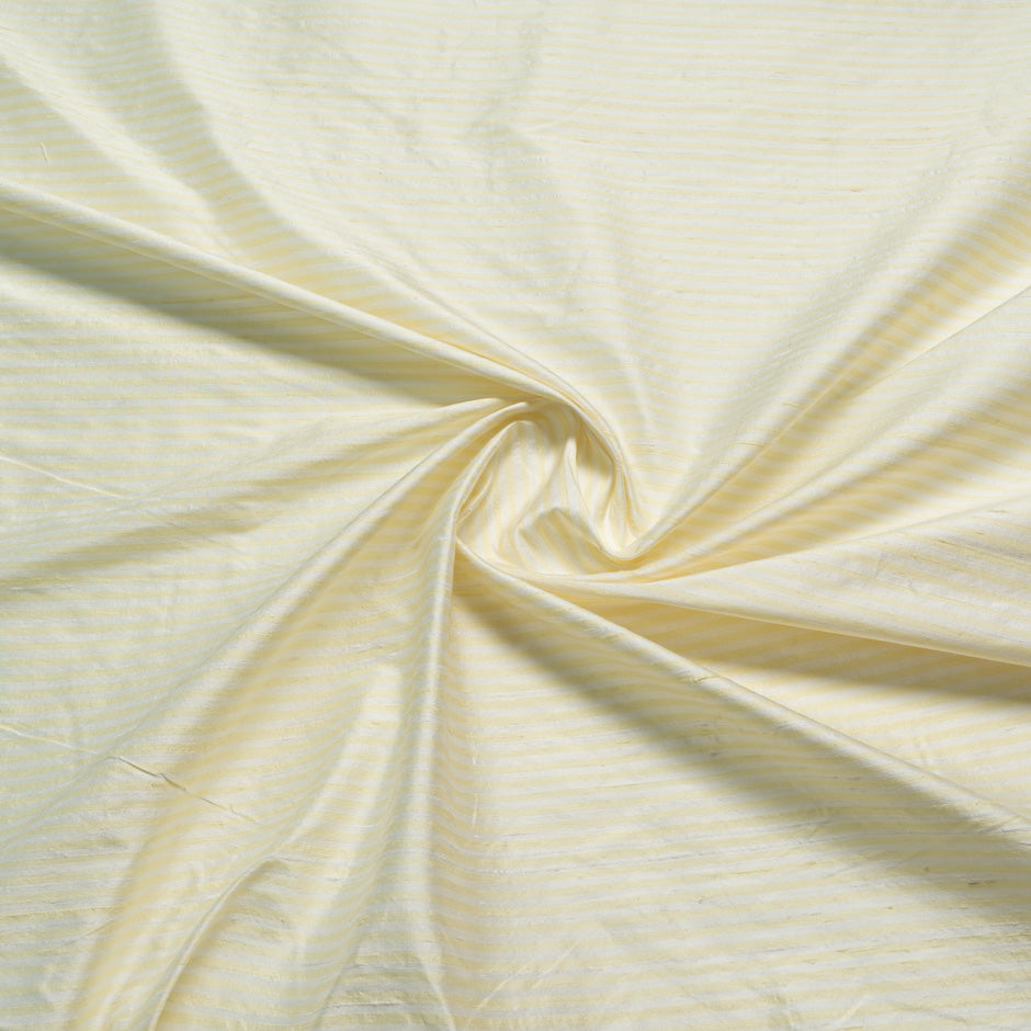 Yellow & White Striped Silk Shantung