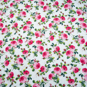 Cherry Red Rose Printed Pure Cotton