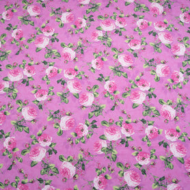 Pink Rose Printed Magenta Pink Pure Cotton