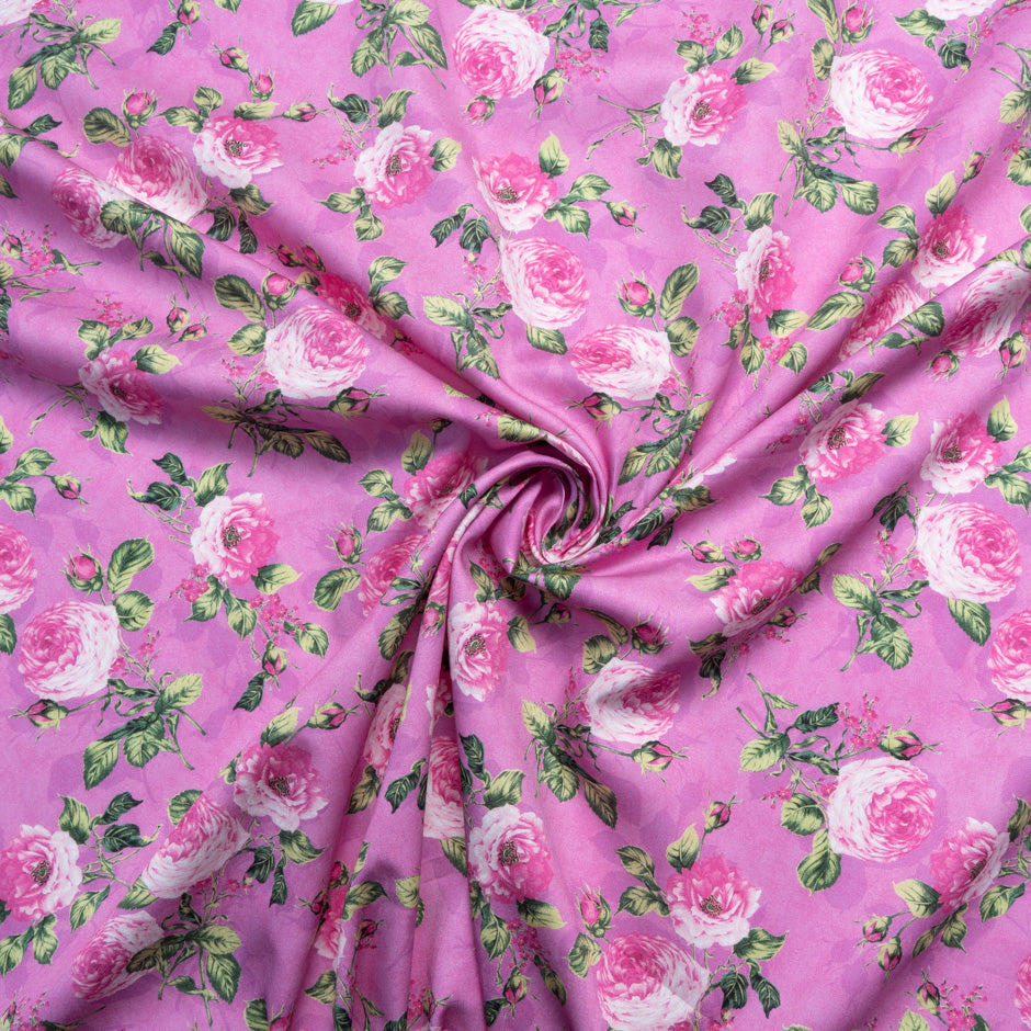 Pink Rose Printed Magenta Pink Pure Cotton