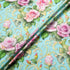 Pink Rose Printed Soft Blue Cotton