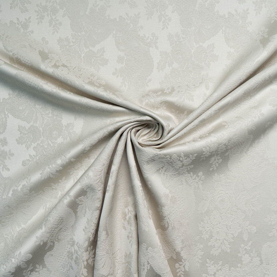 Pale Stone Floral Cotton Jacquard