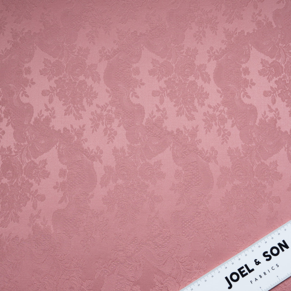 Antique Rose Pink Floral Cotton Jacquard