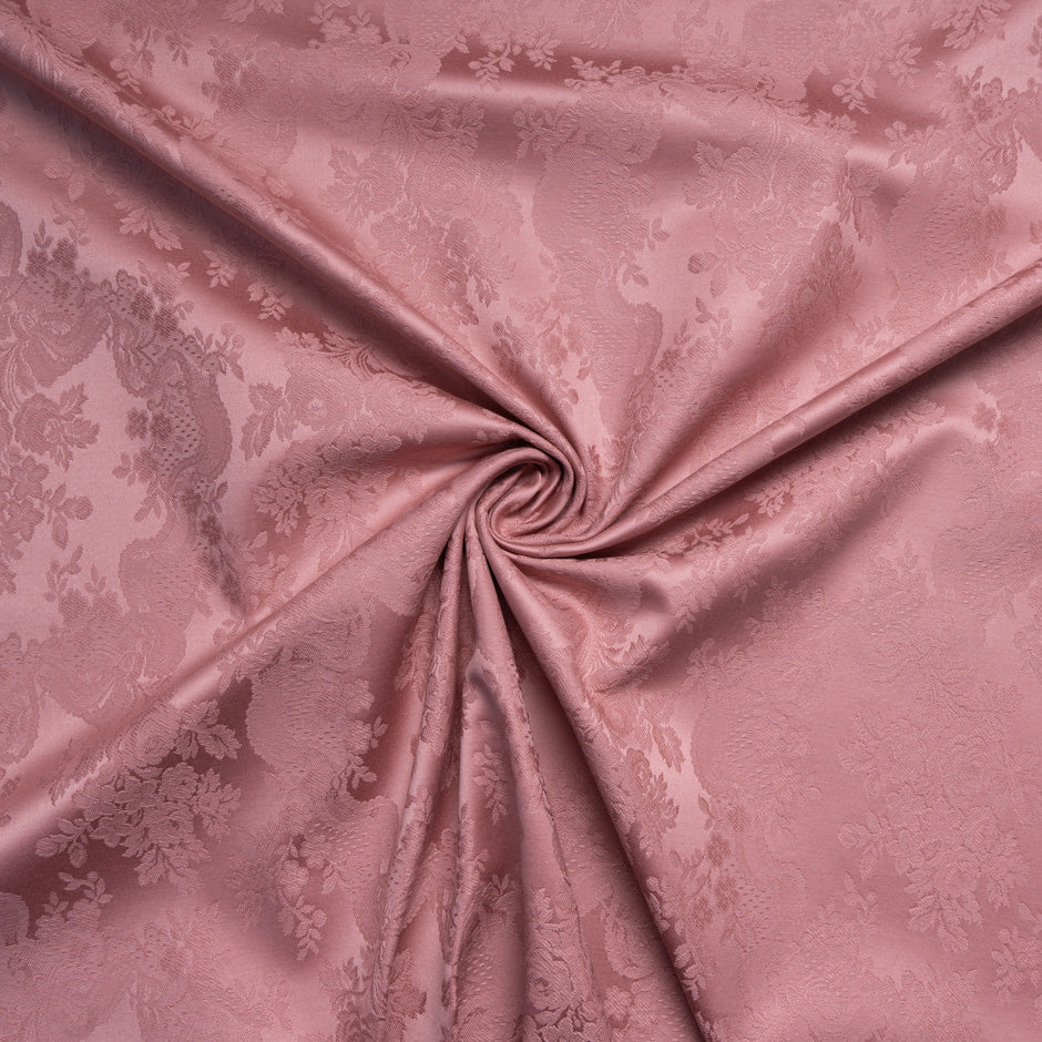 Antique Rose Pink Floral Cotton Jacquard