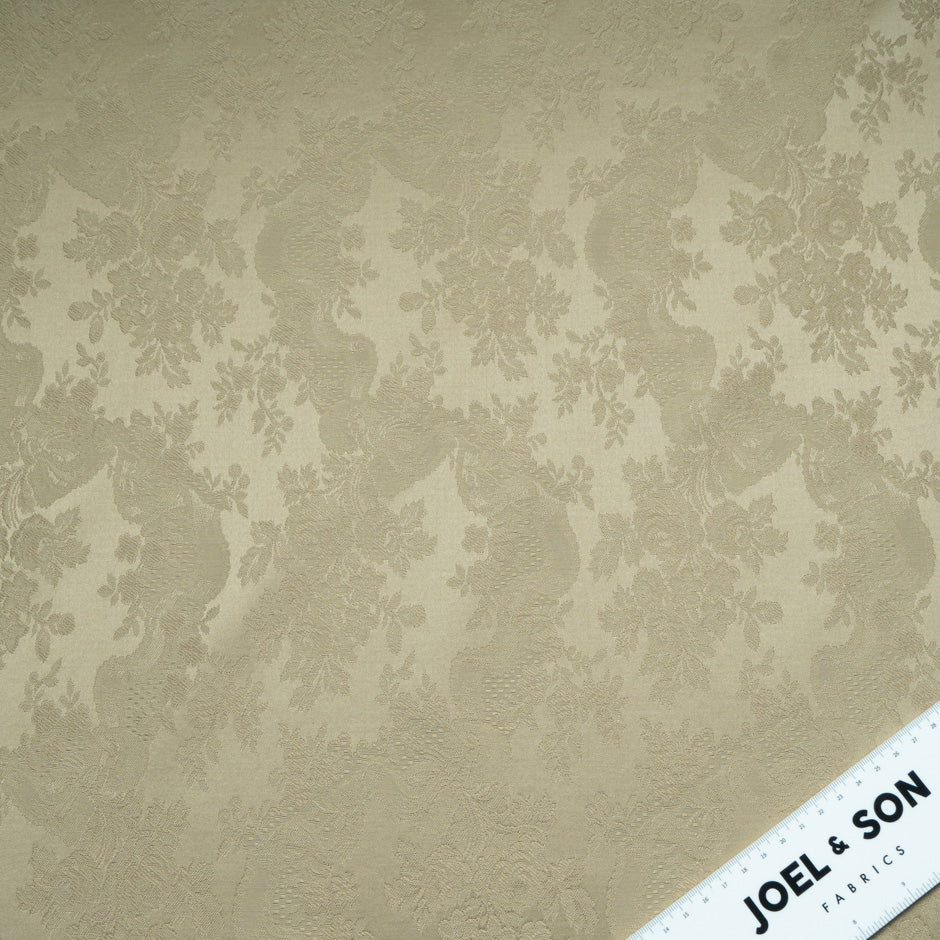 Olive Green Floral Cotton Jacquard