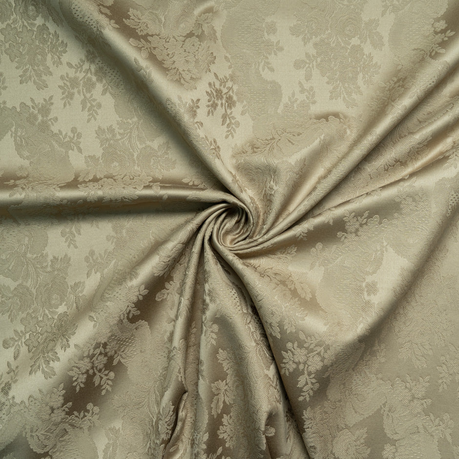 Olive Green Floral Cotton Jacquard