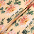 Orange Floral Printed Peach Wool & Silk Blend Challis