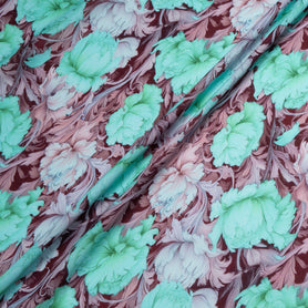 Mint Floral Printed Wool & Silk Blend Challis