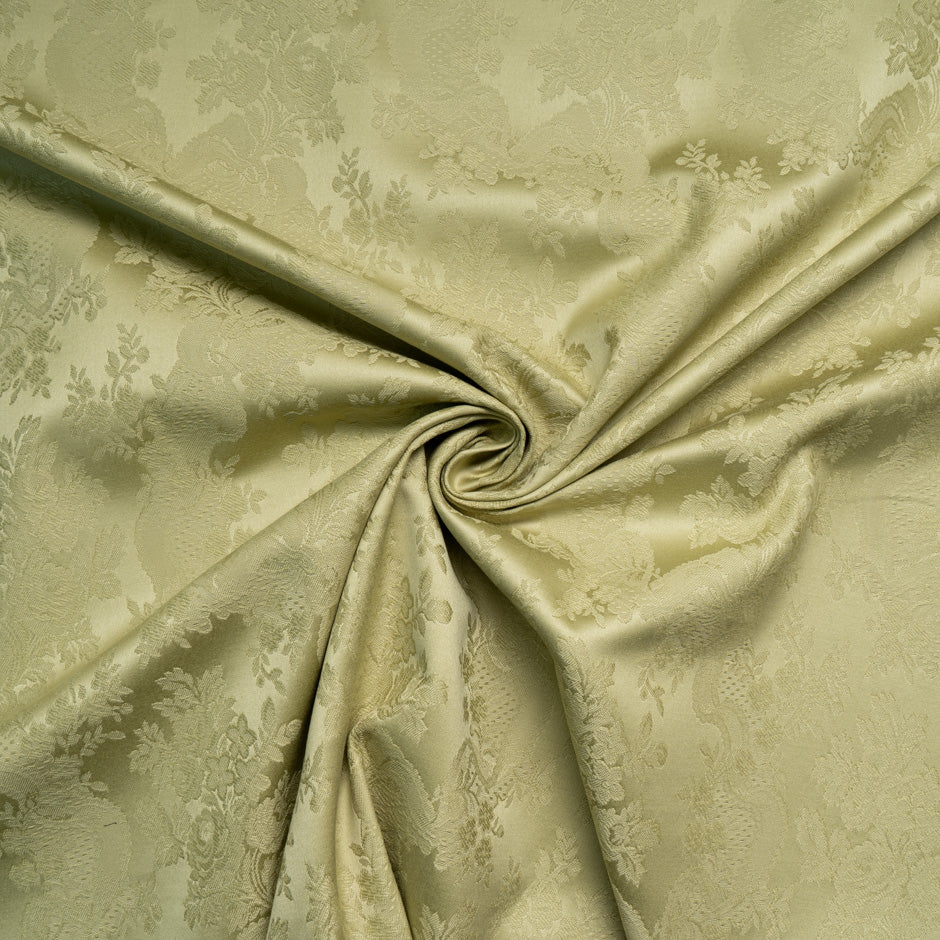 Pea Green Floral Cotton Jacquard