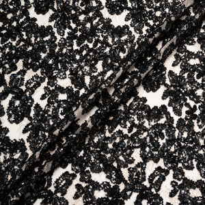 Black Sequinned Nude Lace
