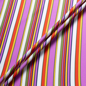 Vibrant Coloured Striped Pure Silk Twill