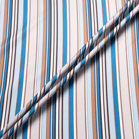 Blue & Brown Striped Pure Silk Twill