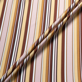 Vanilla, PInk & Brown Striped Pure Silk Twill