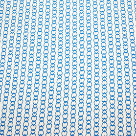 Royal Blue Heart Printed Silk Cloqué