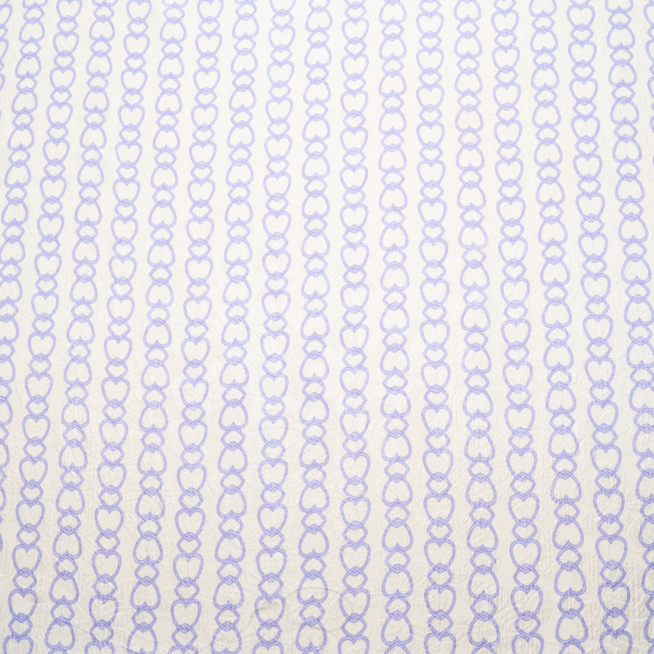 Lilac Heart Printed Silk Cloqué