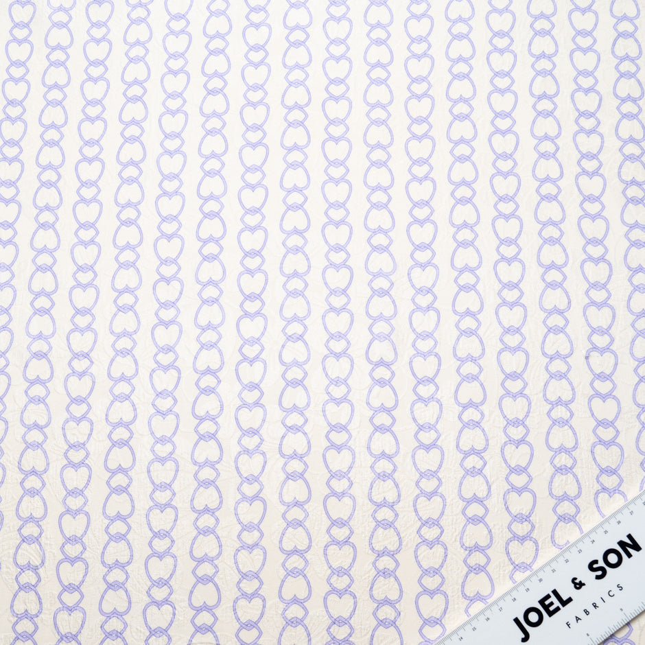 Lilac Heart Printed Silk Cloqué