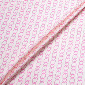 Candy Pink Heart Printed Silk Cloqué