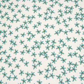 Mint Floral Printed Ivory Pure Silk Crêpe de Chine