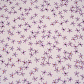 Lilac Floral Printed Pink Pure Silk Crêpe de Chine