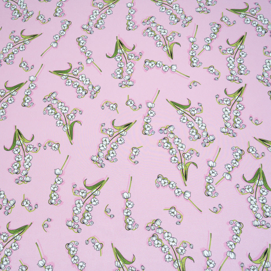 Snow Drop Printed Pink Pure Silk Crêpe de Chine