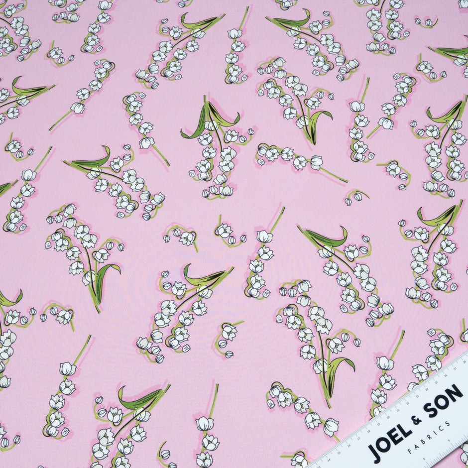Snow Drop Printed Pink Pure Silk Crêpe de Chine