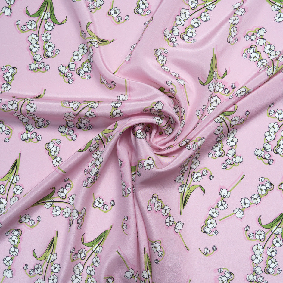 Snow Drop Printed Pink Pure Silk Crêpe de Chine