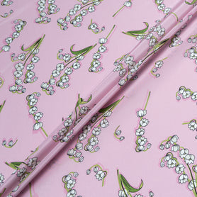 Snow Drop Printed Pink Pure Silk Crêpe de Chine