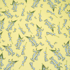 Snow Drop Printed Yellow Pure Silk Crêpe de Chine
